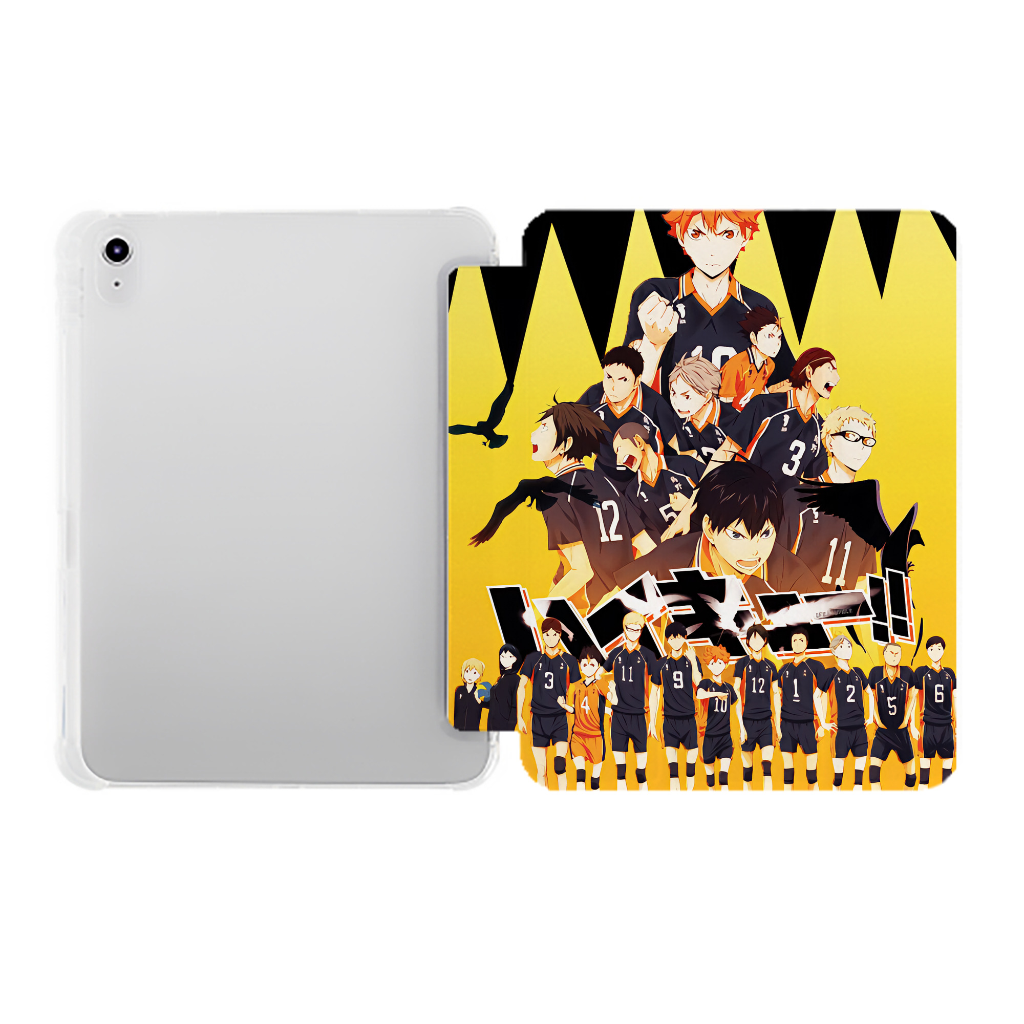 （画像用） ハイキュー!! Haikyu!! IPad ケース ペン収納付き 三つ折りスタンド PUレザー×シリコン 対応機種9.5/10.5/10.9インチ